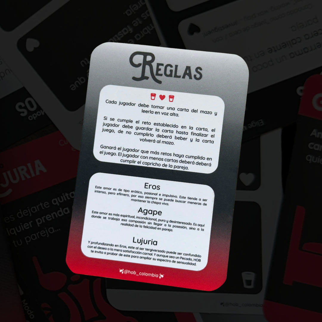 Hacer O Beber para Dos (Hob) Juego De Cartas Para Tomar Con La Pareja