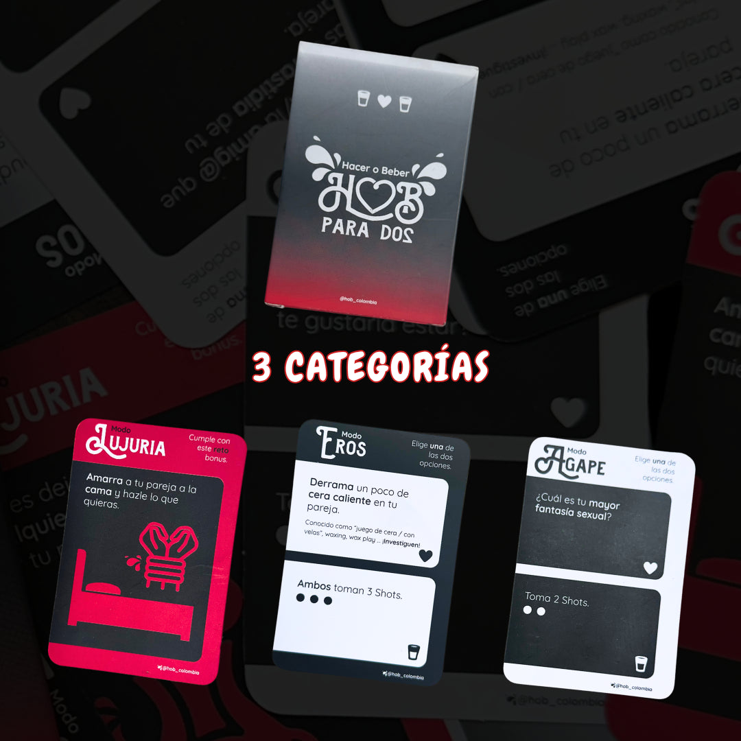Hacer O Beber para Dos (Hob) Juego De Cartas Para Tomar Con La Pareja